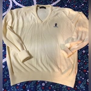 Men’s size large hogan yellow Indianwood golfV-neck sweater CC